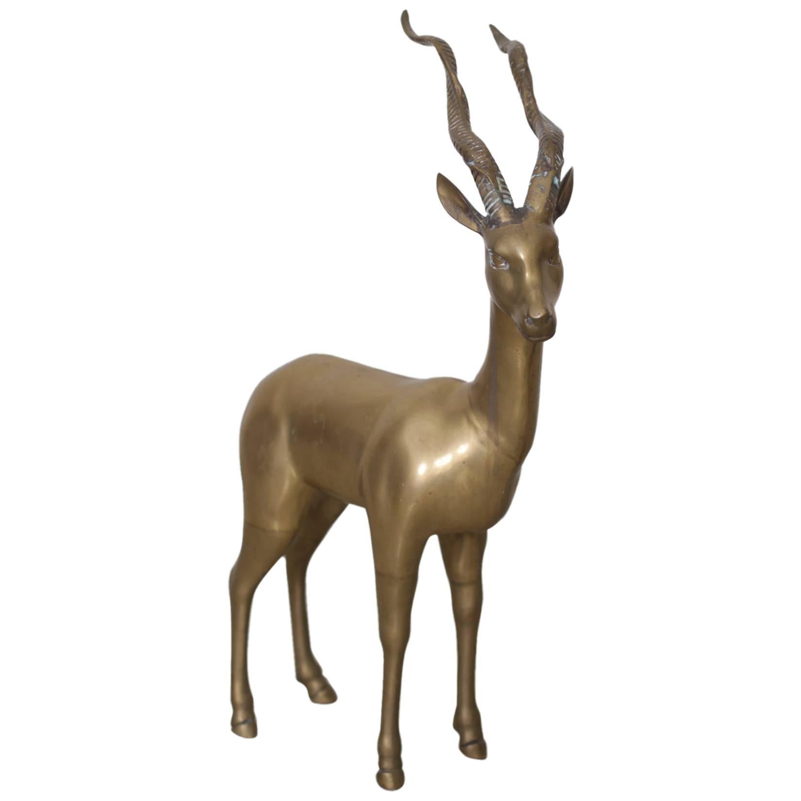 Extraordinary Huge Brass Ibex or Deer