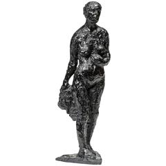 Vintage Bronze Sculpture "Mère Courage" by Edmond Moirignot