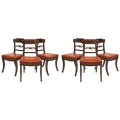 Remarkable Set of Six English Regency Klismos-Form Dining Chairs, circa 1805 5