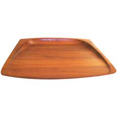 Vintage Danish Modern Large Solid Teak Cutting bBard Tray by Quistgaard for Dansk