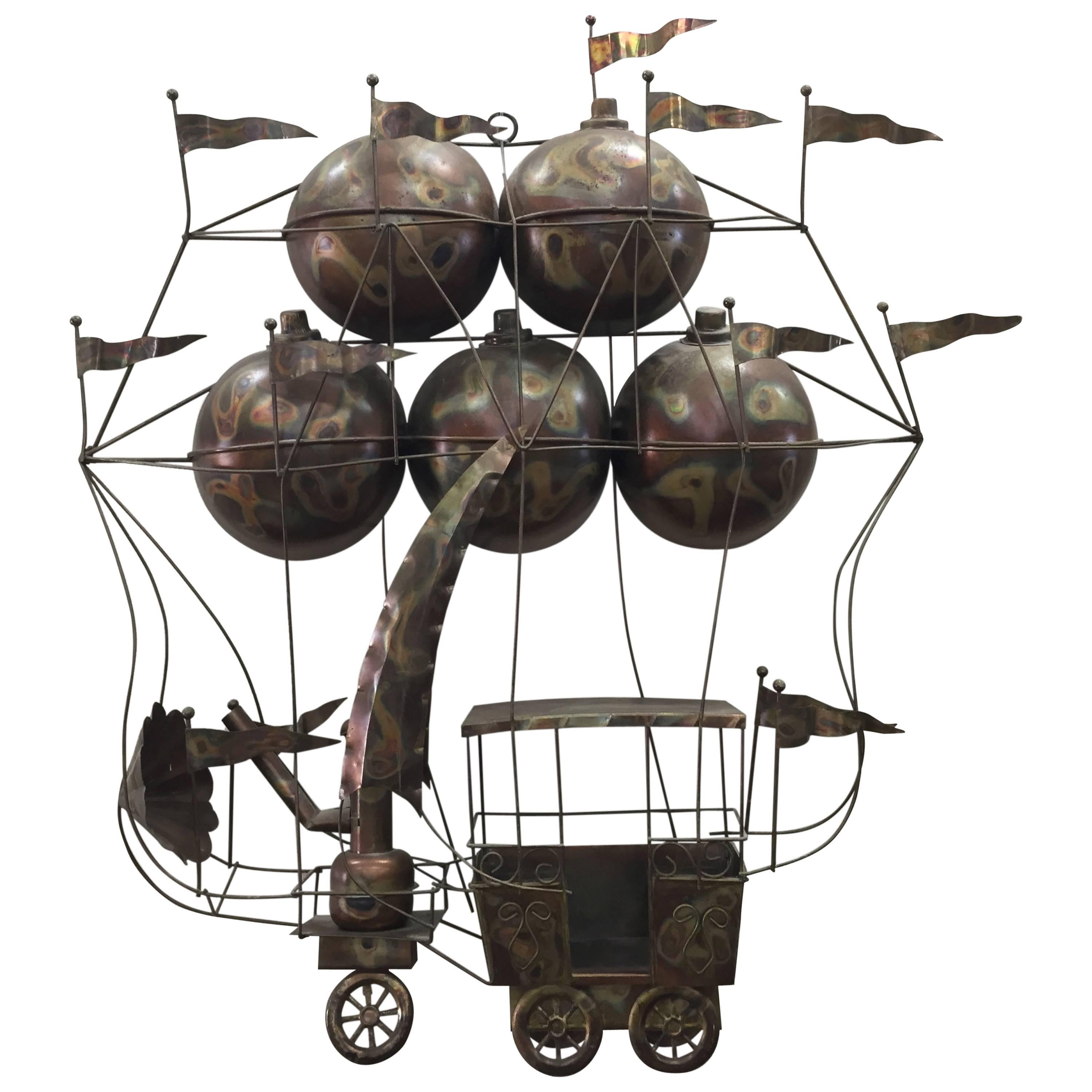 Curtis Jere Fantasy Hot Air Balloon Wall Sculpture For Sale