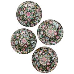 Vintage Dinner Set for Four of Chinese Inspired English Plates