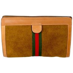 Vintage Gucci Clutch with Racing Stripe by Funky Finders