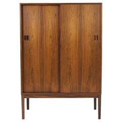 Vintage Danish Mid-Century Modern Rosewood Two-Door Cupboard Cabinet