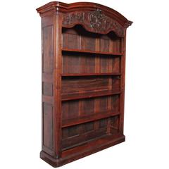 Used Louis XIV Carved Walnut Open Bookcase Display Cabinet from Lyon