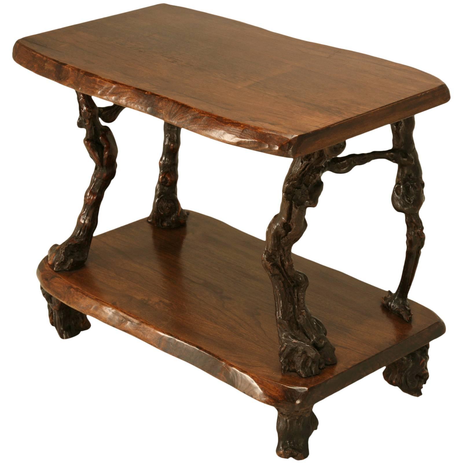 French Vineyard End Table Made from Grape Vines