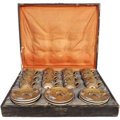 12 Satsuma Cups and Saucers Sets in Silk Lined Presentation Case