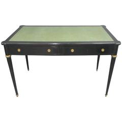 Louis XVI Style Ebonized, Leather-Top Writing Desk