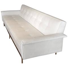 Large Brass Based Edward Wormley Dunbar Style Couch 6