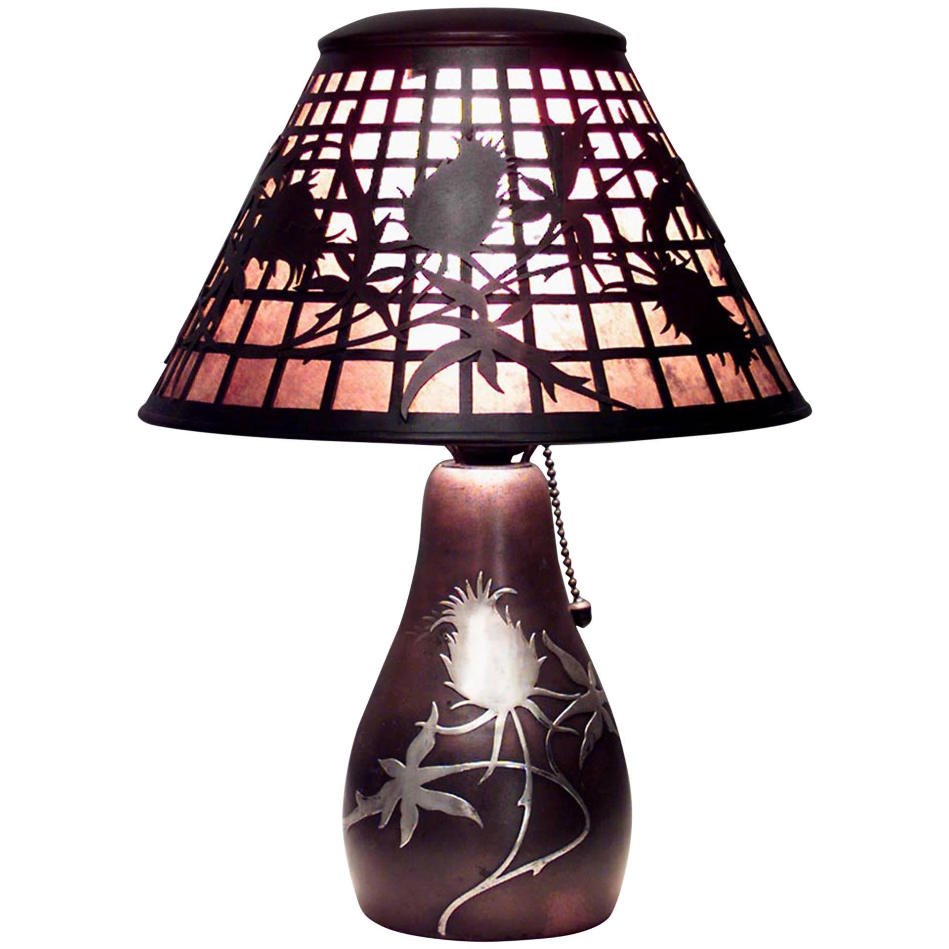 American Mission Heintz Art Metal Table Lamp For Sale