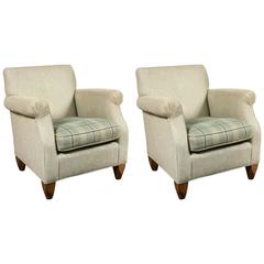 Pair of Baker Overstuffed Armchairs