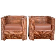 Pair of Bamboo Club Chairs