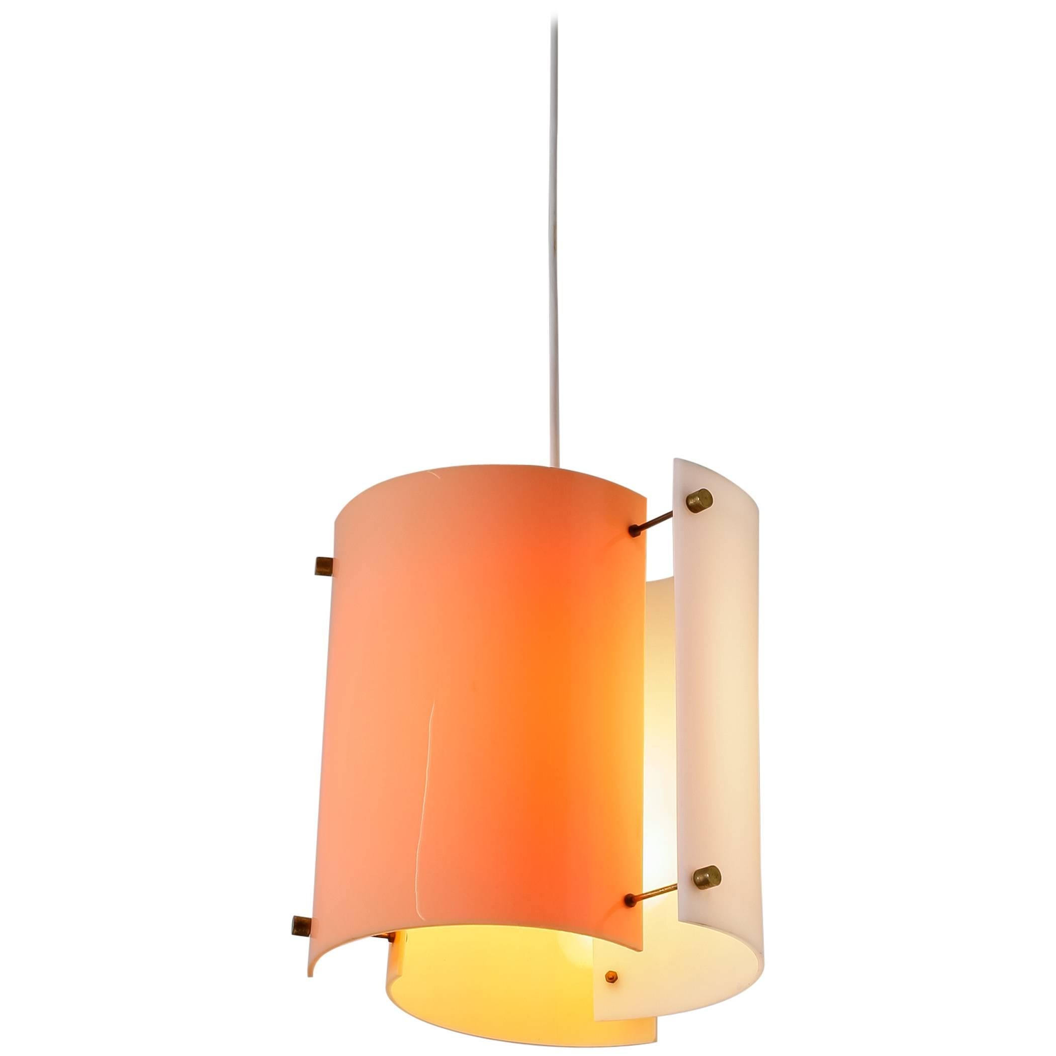 Yki Nummi Colored Plexiglass Pendant for Orno, Finland, 1960s