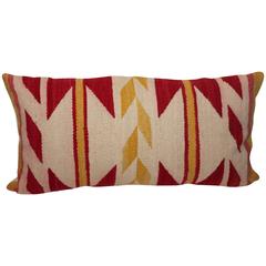 Navajo Indian Weaving Yellow and Red Bolster