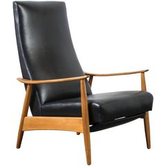 Vintage Mid-Century Leather Recliner by Milo Baughman