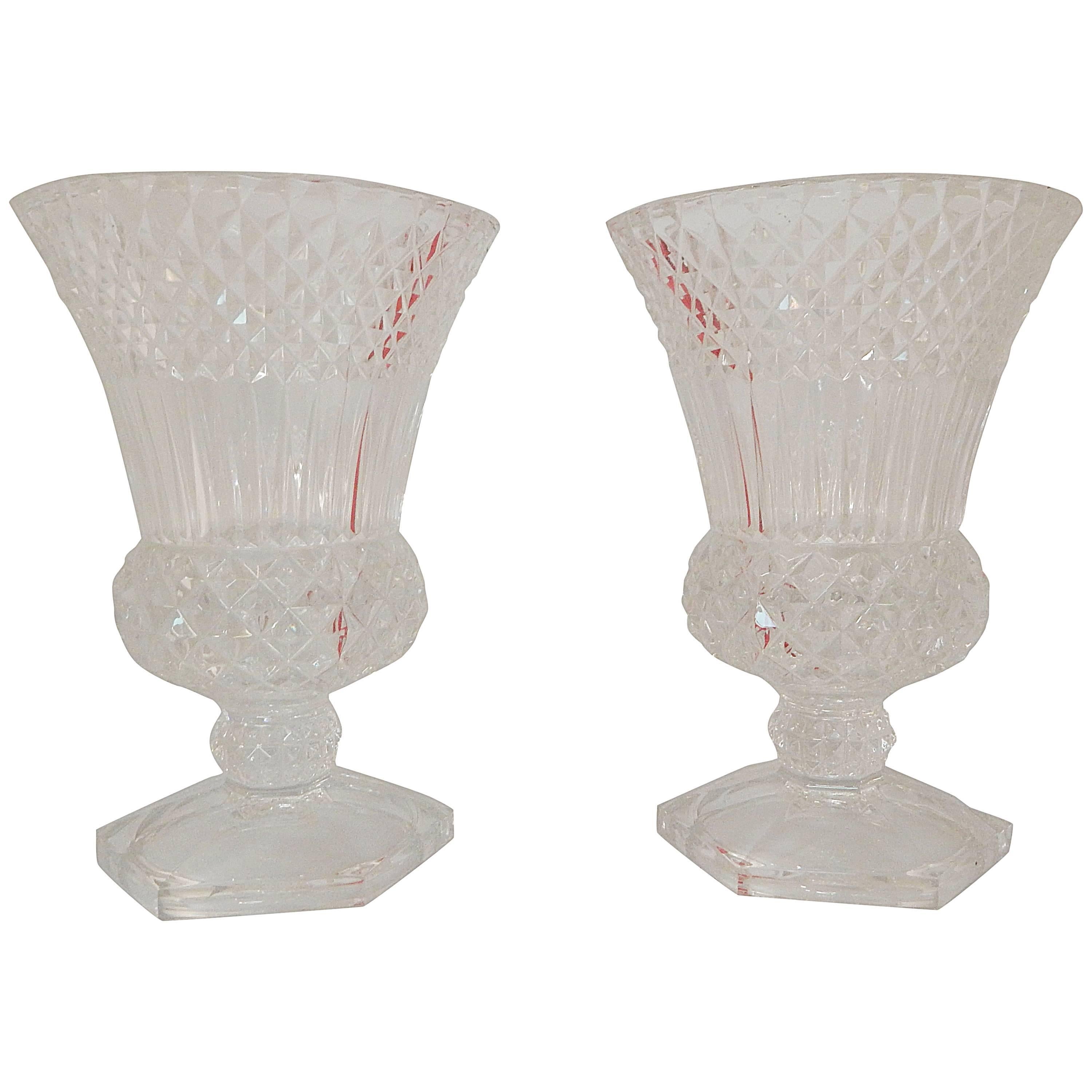 Pair of Val St Lambert Campagna Form Vases For Sale