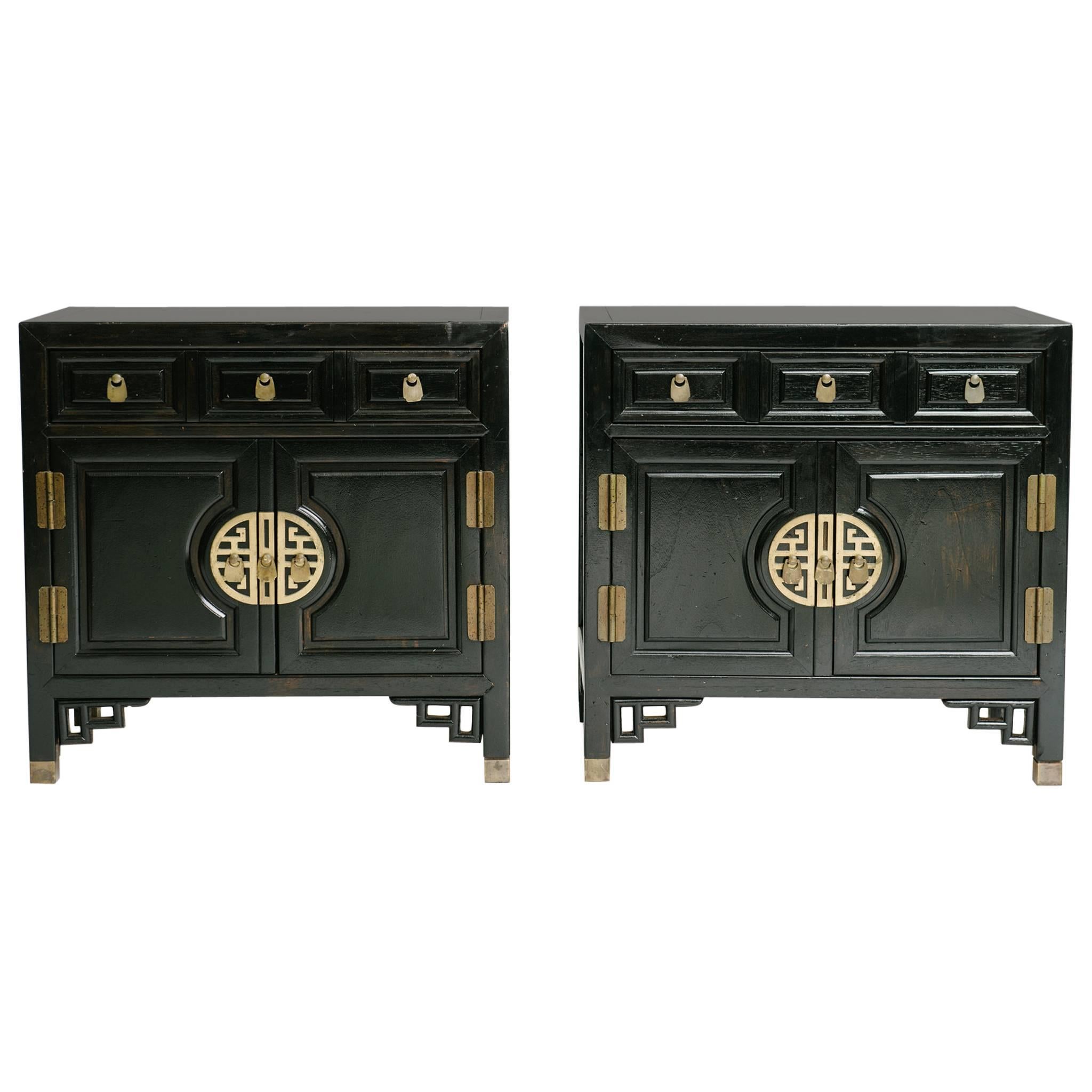 Pair of Chinese Chippendale Cabinets