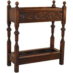 19th Century English Oak Umbrella Stand