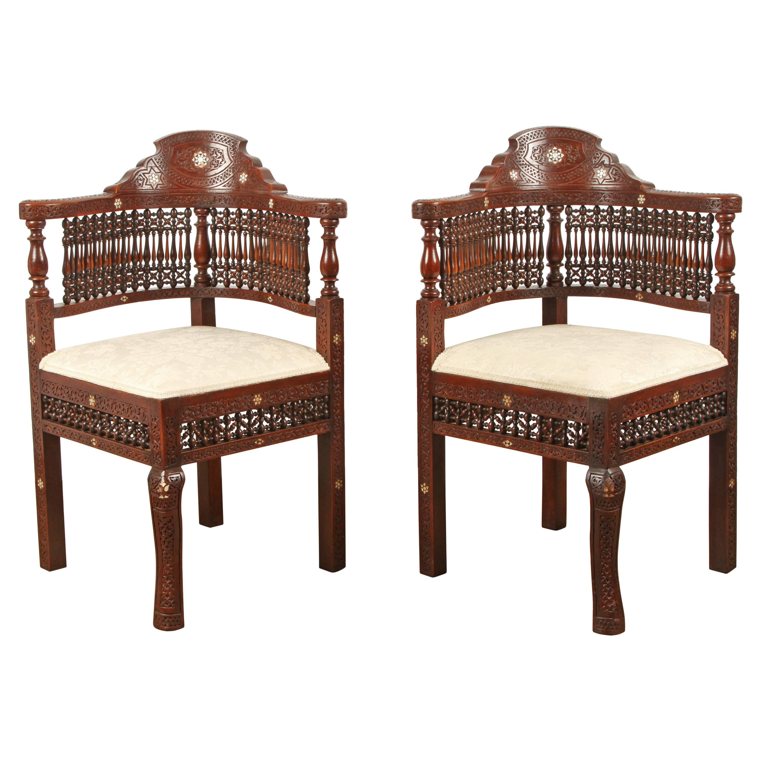Pair of Moroccan Corner Chairs