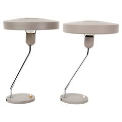 Set of Two Louis Kalff Table Lamps Philips Dutch Design