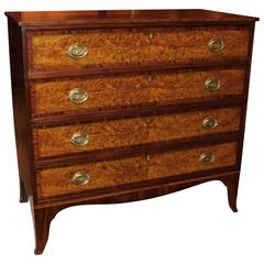 Antique Federal Period Chest with Flame Birch Drawer Fronts, Probably Portsmouth, NH