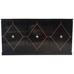 Tommi Parzinger Holly Wood Inlaid Sideboard/Cabinet, Buffet 