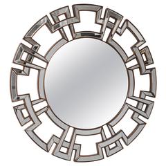 Hollywood-Regency Style Mirror with Greek Key in the Style of James Mont