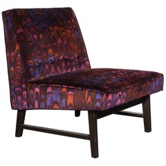 Vintage Edward Wormley for Dunbar Lounge Chair with Jack Lenore Larsen Fabric, 1950s 