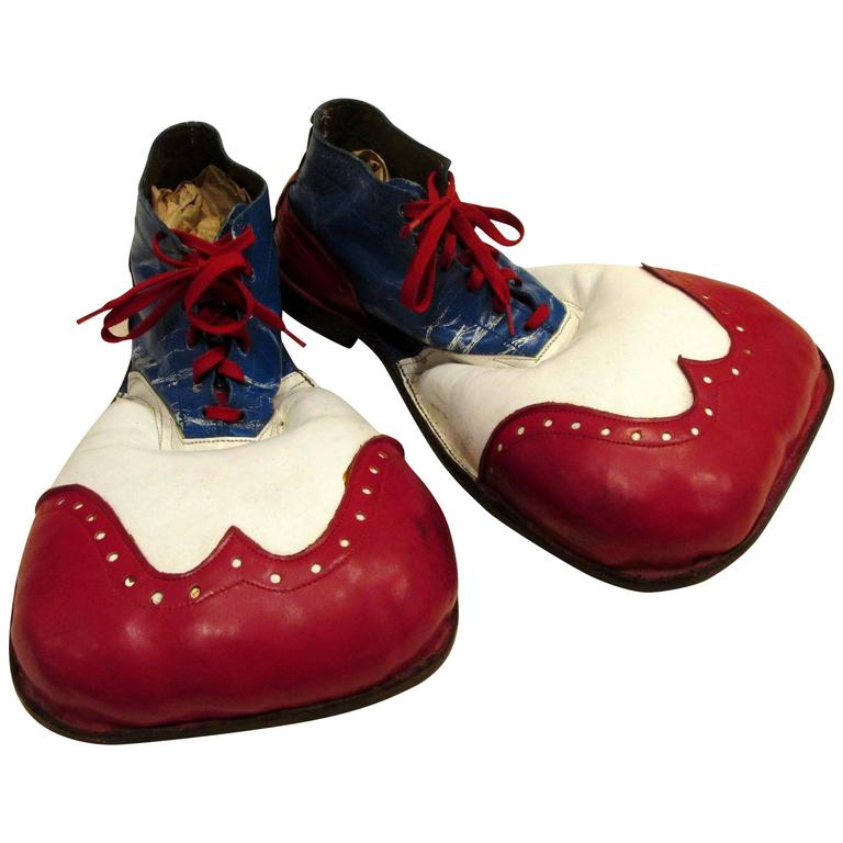 Red, White and Blue Vintage Clown Shoes at 1stdibs