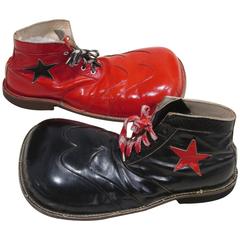Vintage Red and Black Clown Shoes