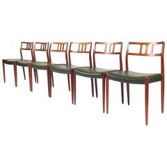 Set of Six Niels O. Møller Model 79 Dining Chairs, Denmark, 1960s