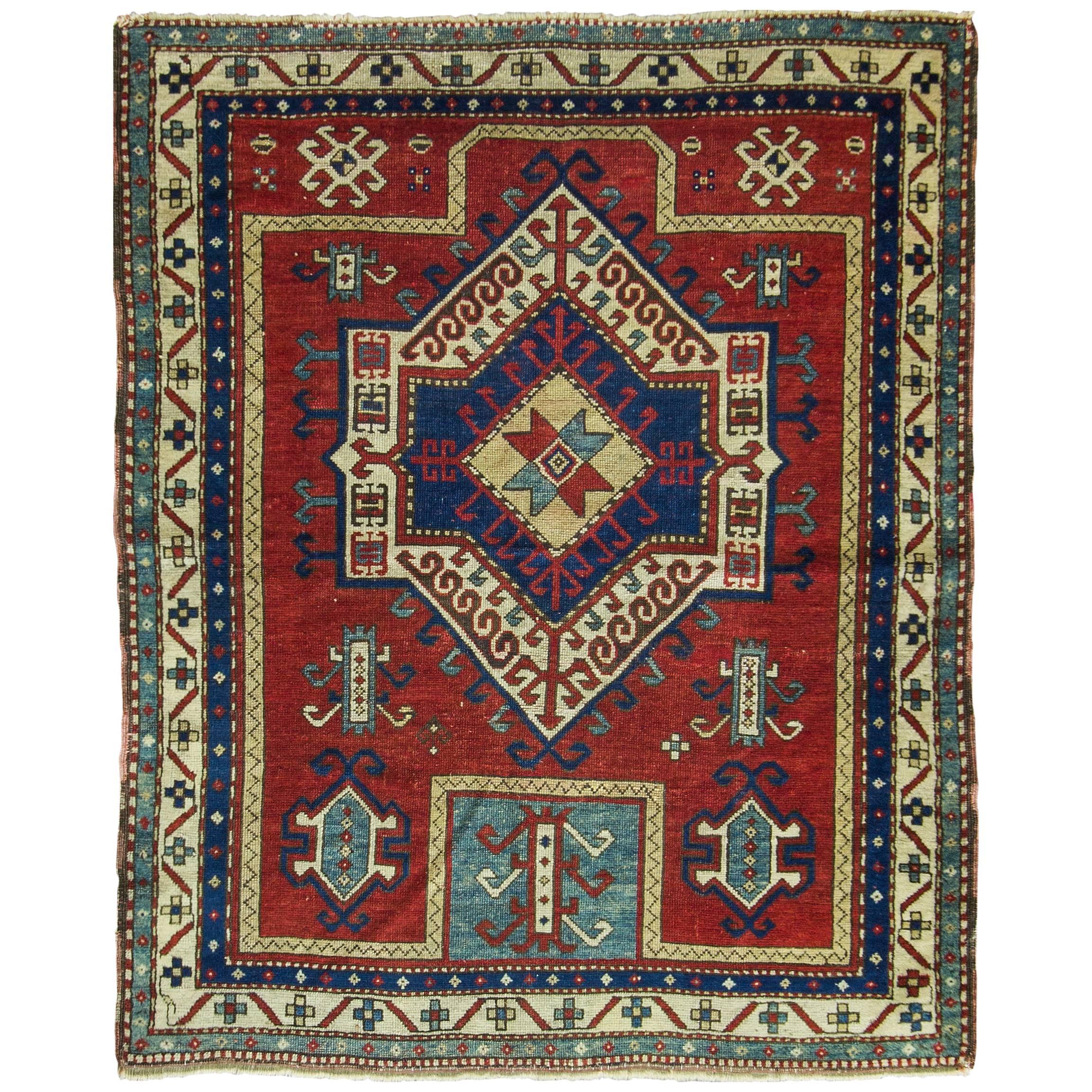 Antique Caucasian Karachof Kazak Prayer Rug