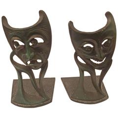 Vintage Pair of Comedy and Tragedy Theatrical Bookends