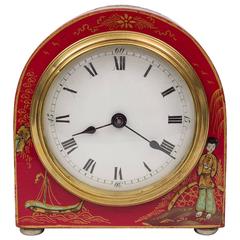Red Chinoiserie Desk Clock
