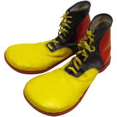 Vintage Big Yellow, Red and Blue Clown Shoes