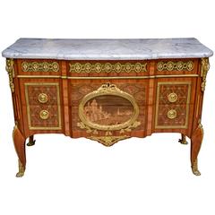Antique French Ormolu-Mounted Marquetry Commode Attributed to "Foullet", circa 1760