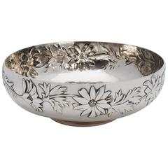 Sterling Silver Art Nouveau Fruit Bowl Attributed to Gilbert Marks