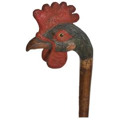 Antique 19th Century Rooster Head Cane