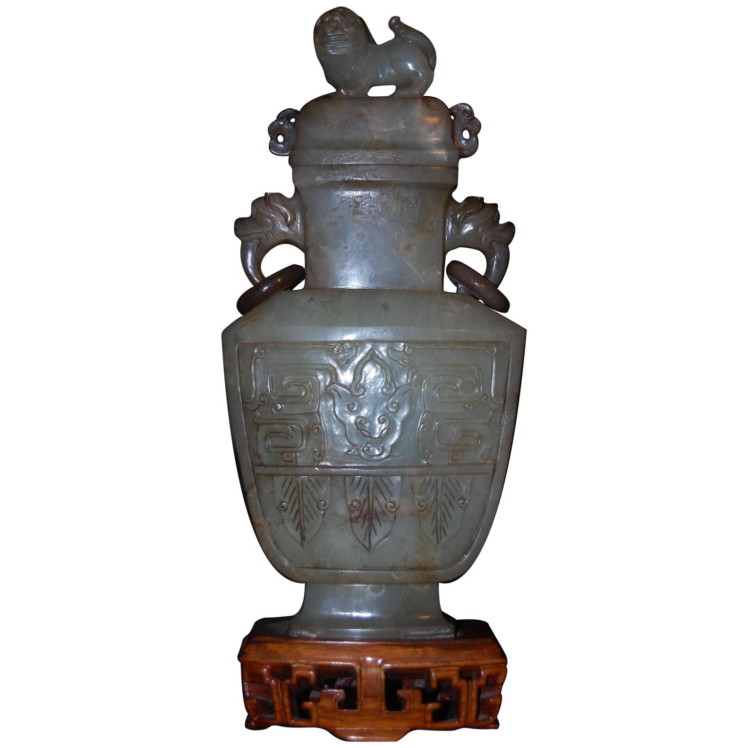 Chinese Jade Vase For Sale at 1stdibs