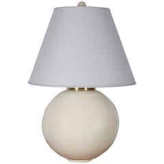 Monumental Cream Ceramic Globe Lamp