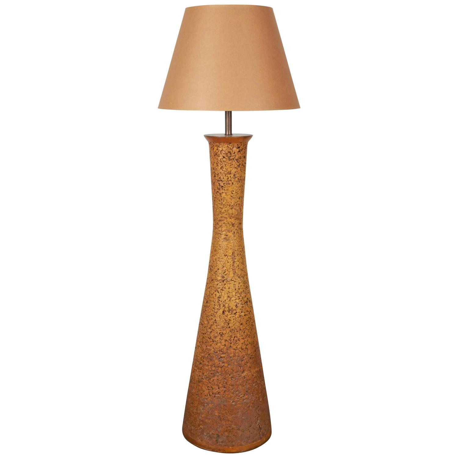 Midcentury Cork Floor Lamp at 1stdibs