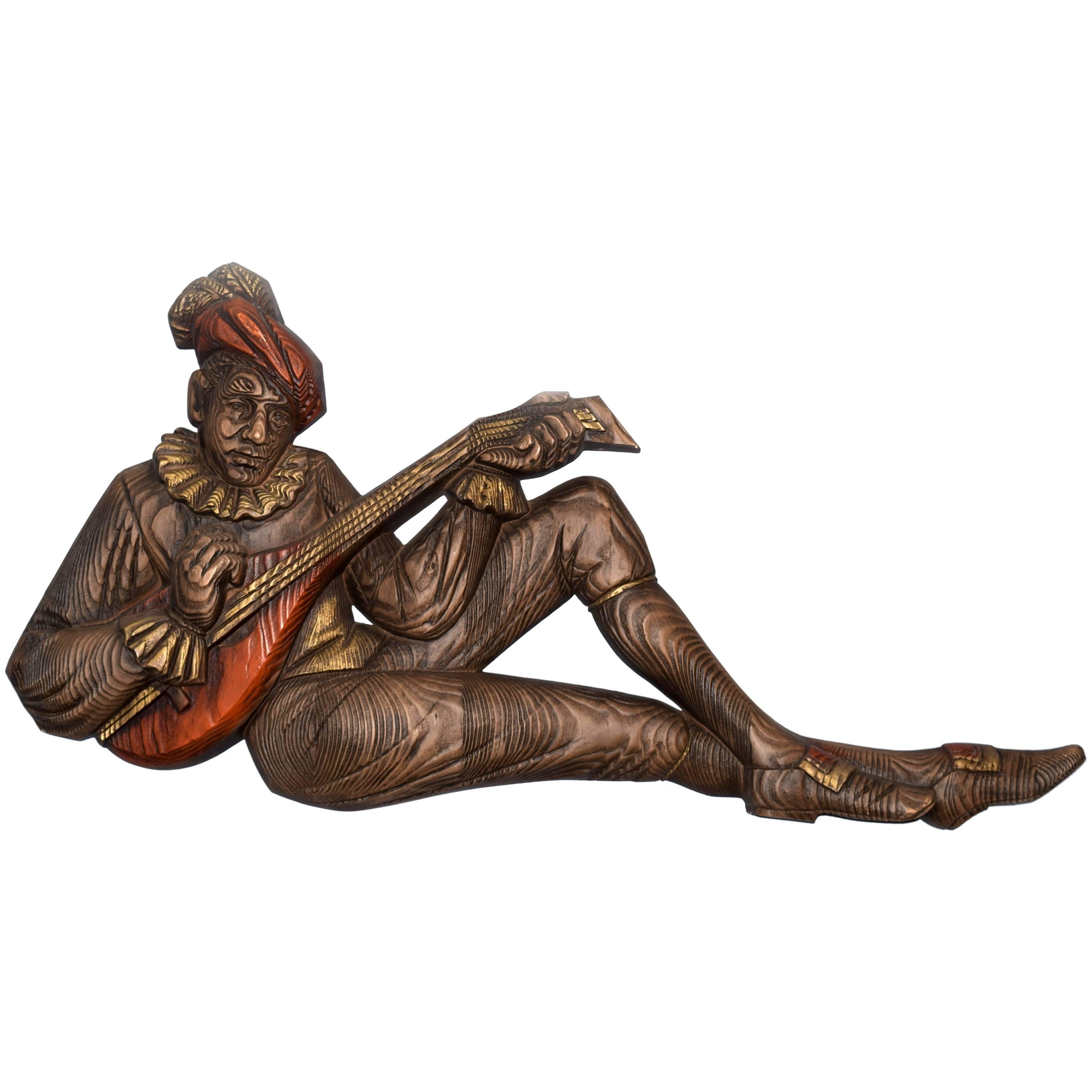 Large Burwood Arabesque Sculpture Wall Hanging Vintage Figure