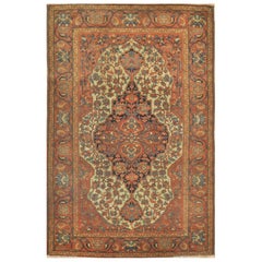 Antique Small Hand-Knotted Persian Malayer Rug