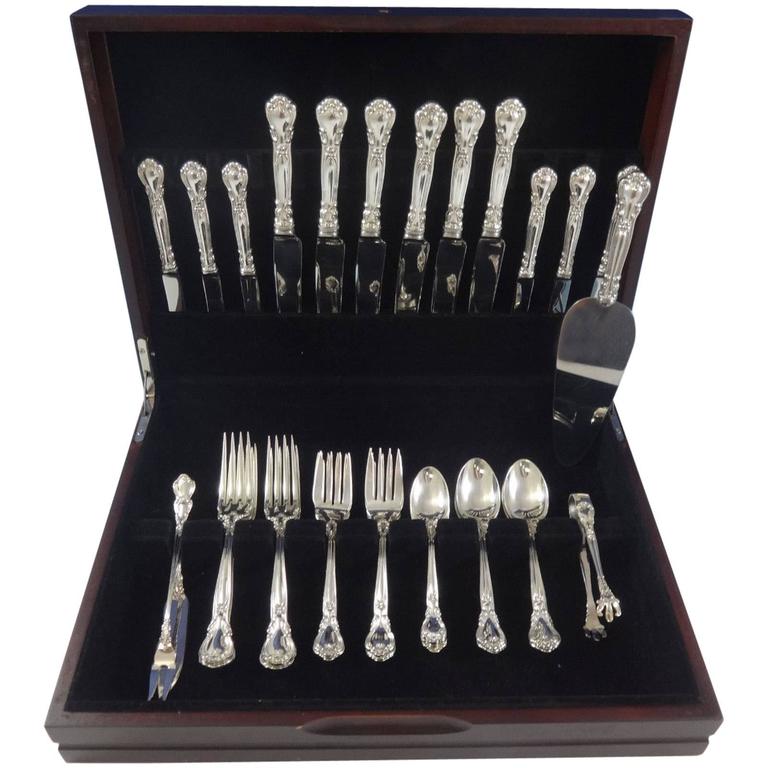 Chantilly by Birks Sterling Silver Flatware Set, Service 40 Pieces