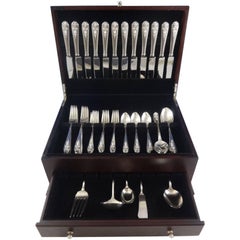 Pendant of Fruit by Lunt Sterling Silver Flatware Set for 12 Service, 65 Pieces