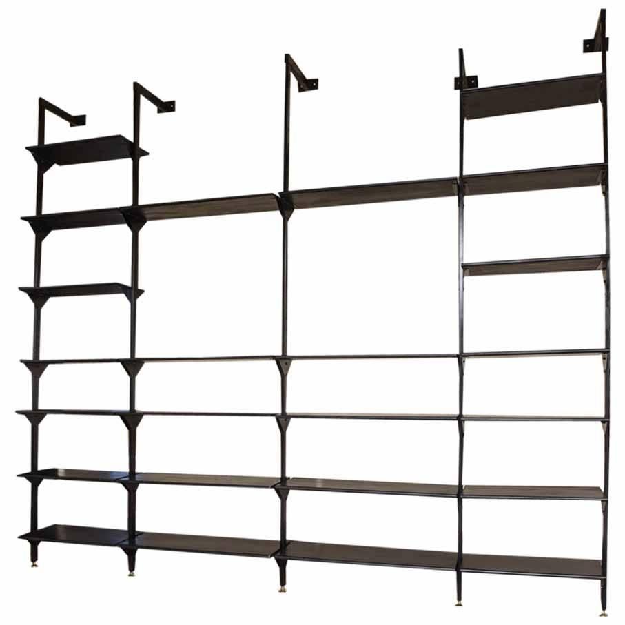 Rare Italian Wall-Mounted Library or Shelving System