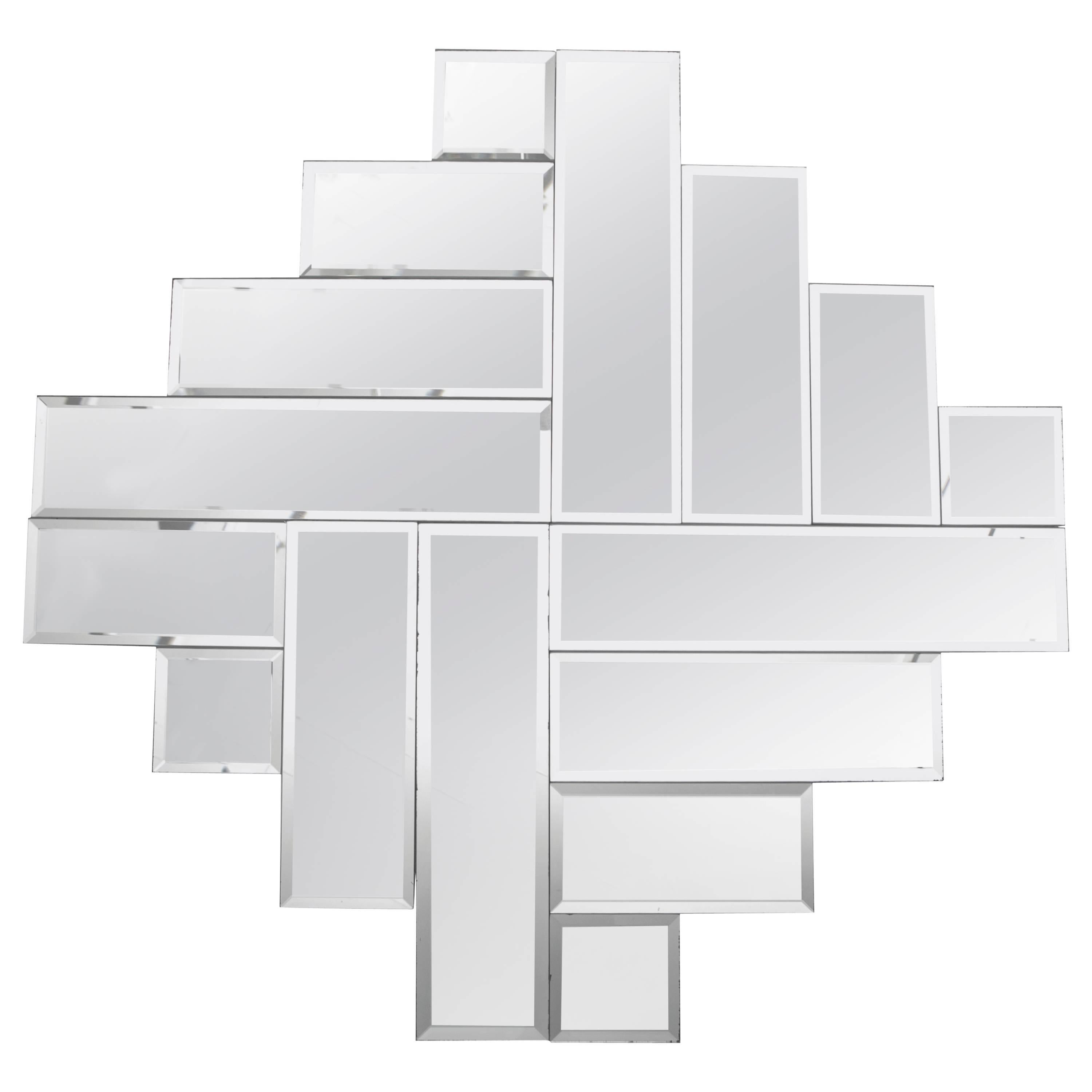 Midcentury Beveled Edge Mosaic Mirror