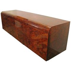 Burlwood Wall Mount Credenza by Leon Rosen for Pace