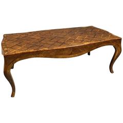 Italian Olivewood Parquetry Coffee Table, 1940s
