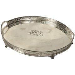 Large Sheffield Silver Gallery Tray
